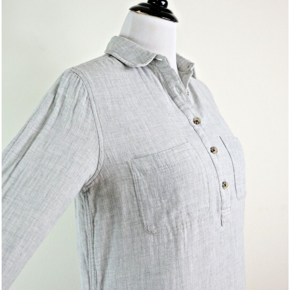 Marine Layer Size M Quinn Popover Shirt Dress Woven Cotton Gray - Picture 7 of 11